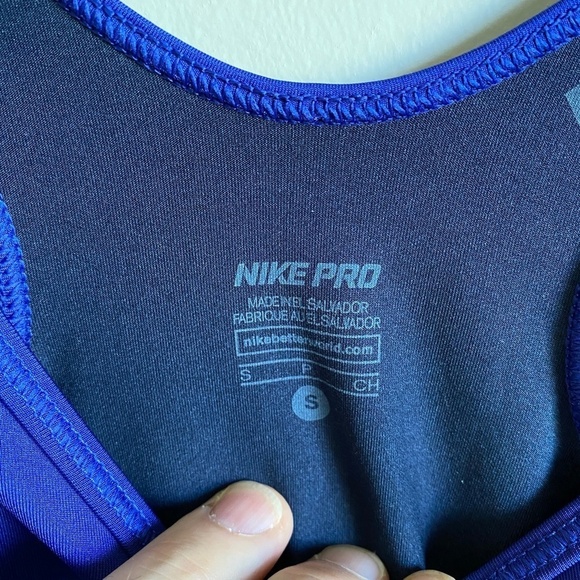 Nike‎ Pro Women's Blue/Purple Athletic Performance Running Tank Top Size Small - Picture 2 of 11